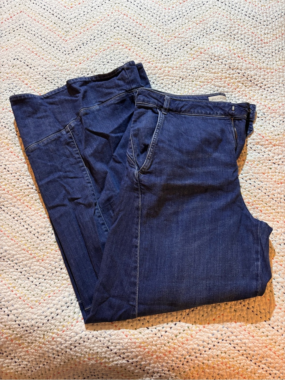 Pilcro Indigo Wide-Leg Flare Jeans